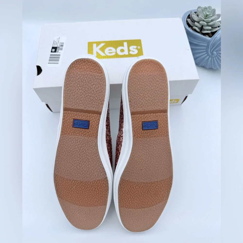KEDS Sz 9 Women's Glitter Rose Gold NIB - Picture 3 of 8